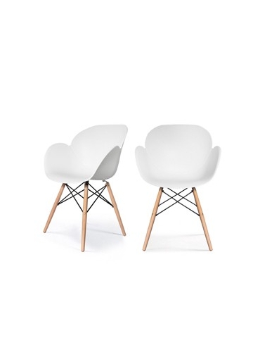 Sedia Kiwood Bianco/Legno...